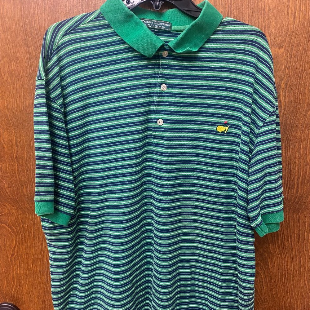 Green Striped Masters Collection Polo